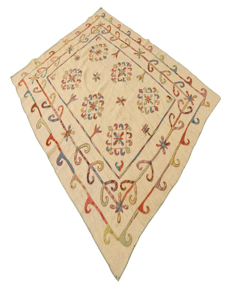 Detail image of  5' 10 x 7' 3  Hand Woven Kilim Suzani Wool Rug