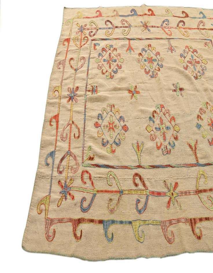 Detail image of  5' 10 x 7' 3  Hand Woven Kilim Suzani Wool Rug