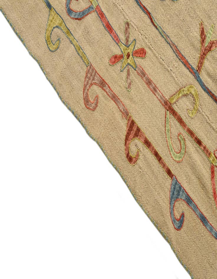 Detail image of  5' 10 x 7' 3  Hand Woven Kilim Suzani Wool Rug