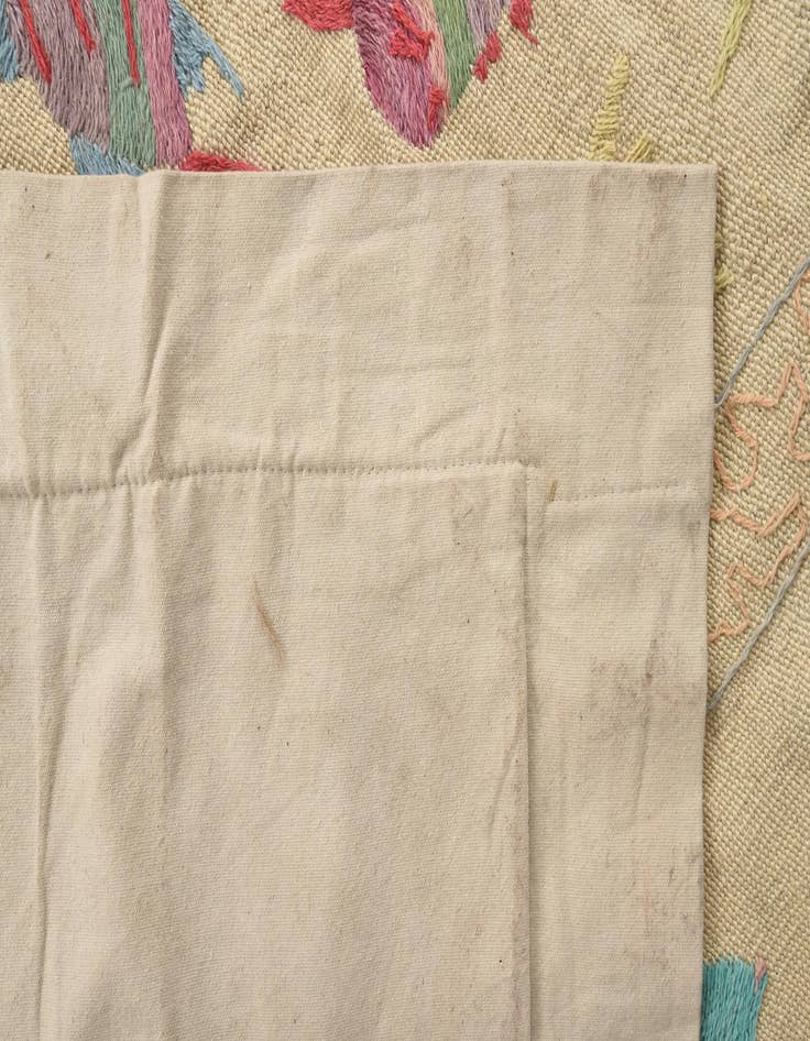 Detail image of  5' 2 x 7'  Hand Woven Kilim Suzani Wool Rug