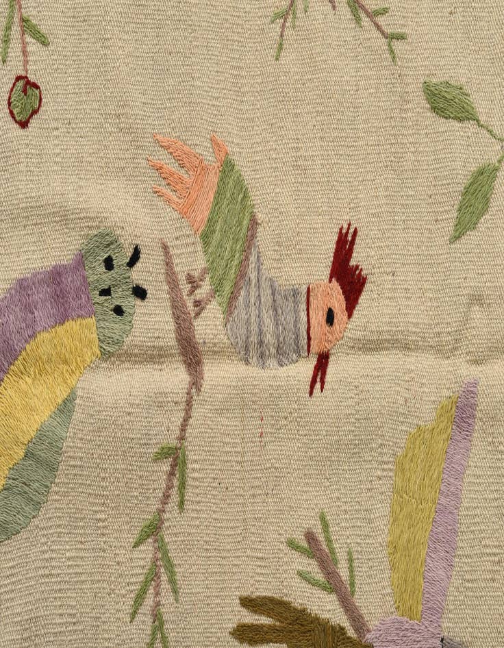 Detail image of  5' 8 x 7' 6  Hand Woven Kilim Suzani Wool Rug