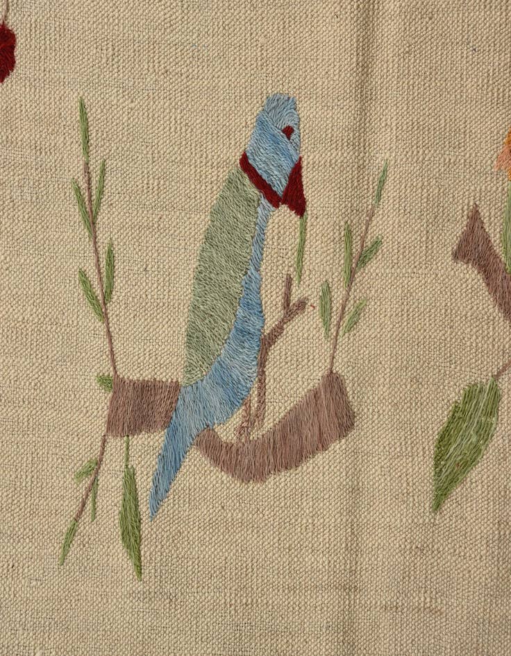 Detail image of  5' 8 x 7' 6  Hand Woven Kilim Suzani Wool Rug