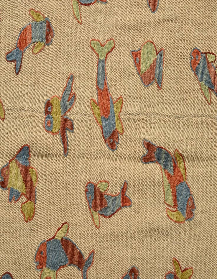 Detail image of  5' 2 x 6' 8  Hand Woven Kilim Suzani Wool Rug