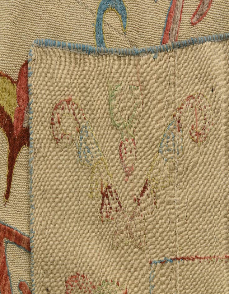 Detail image of  5' 9 x 7' 9  Hand Woven Kilim Suzani Wool Rug