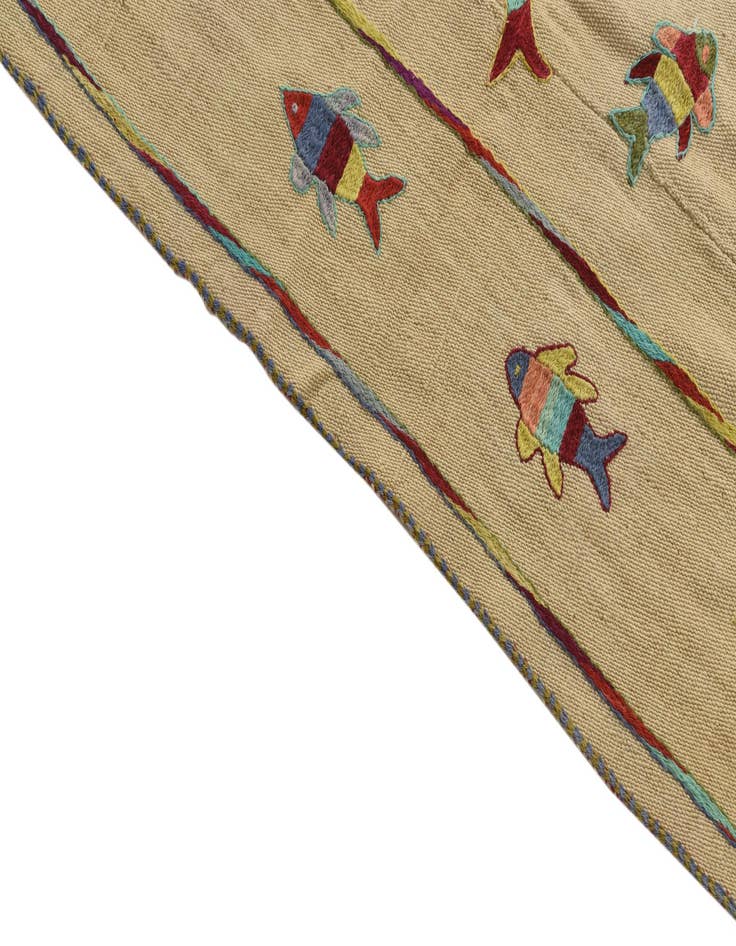 Detail image of  5' 9 x 7' 7  Hand Woven Kilim Suzani Wool Rug