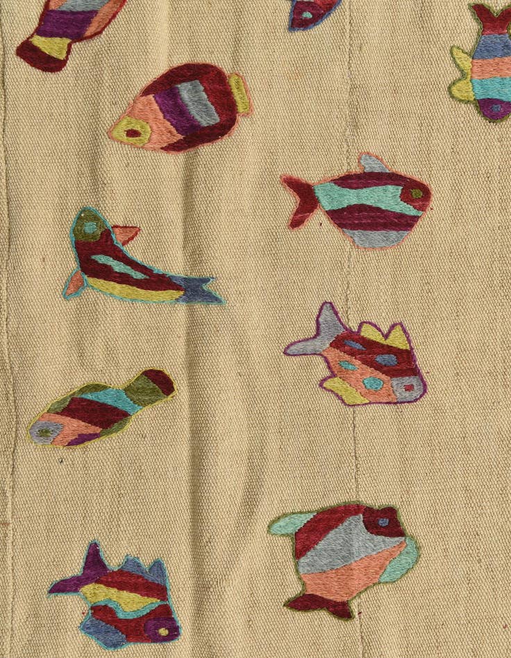 Detail image of  5' 9 x 7' 7  Hand Woven Kilim Suzani Wool Rug