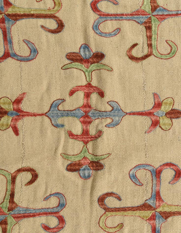 Detail image of  5' 6 x 7' 7  Hand Woven Kilim Suzani Wool Rug