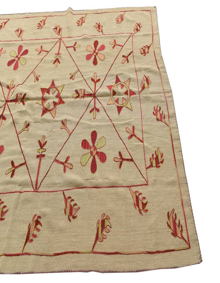 Detail image of  5' 10 x 7' 3  Hand Woven Kilim Suzani Wool Rug