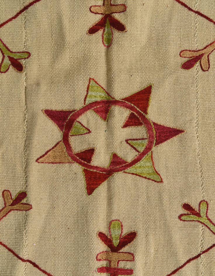 Detail image of  5' 10 x 7' 3  Hand Woven Kilim Suzani Wool Rug