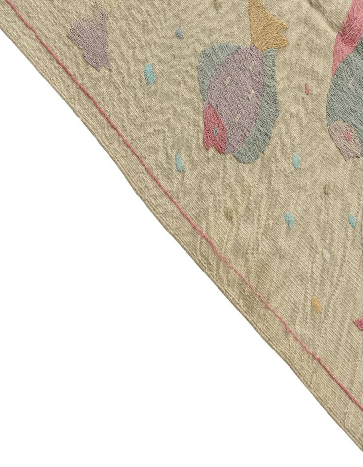 Detail image of  4' 2 x 5' 10  Hand Woven Kilim Suzani Wool Rug