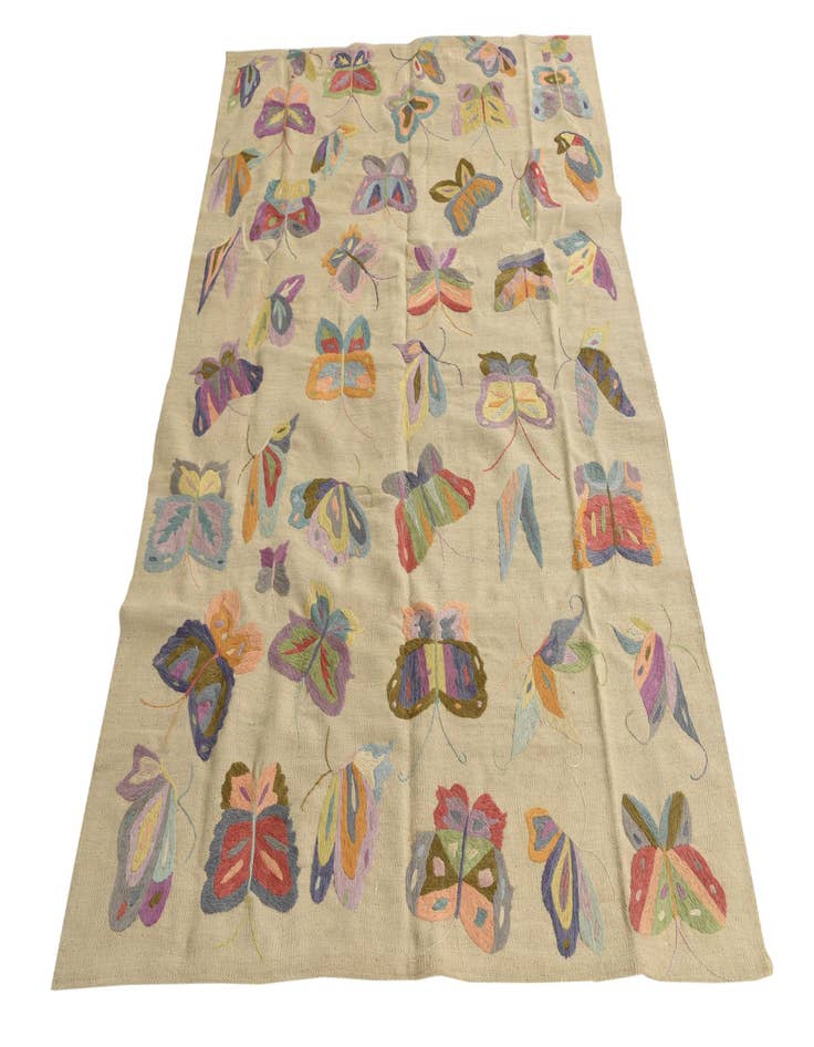 Detail image of  4' 8 x 6' 5  Hand Woven Kilim Suzani Wool Rug