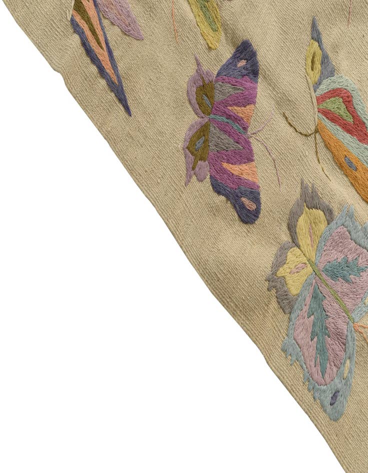 Detail image of  4' 8 x 6' 5  Hand Woven Kilim Suzani Wool Rug