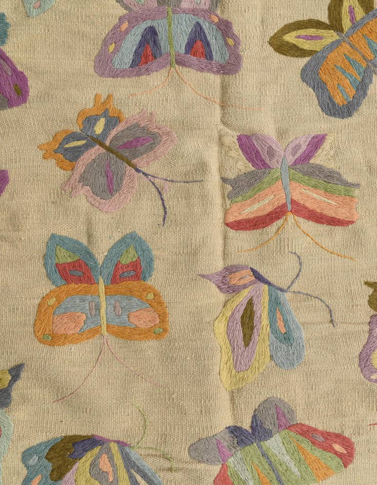 Detail image of  4' 8 x 6' 5  Hand Woven Kilim Suzani Wool Rug