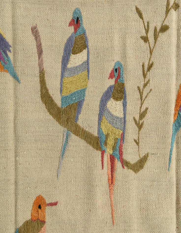 Detail image of  4' 2 x 5' 9  Hand Woven Kilim Suzani Wool Rug