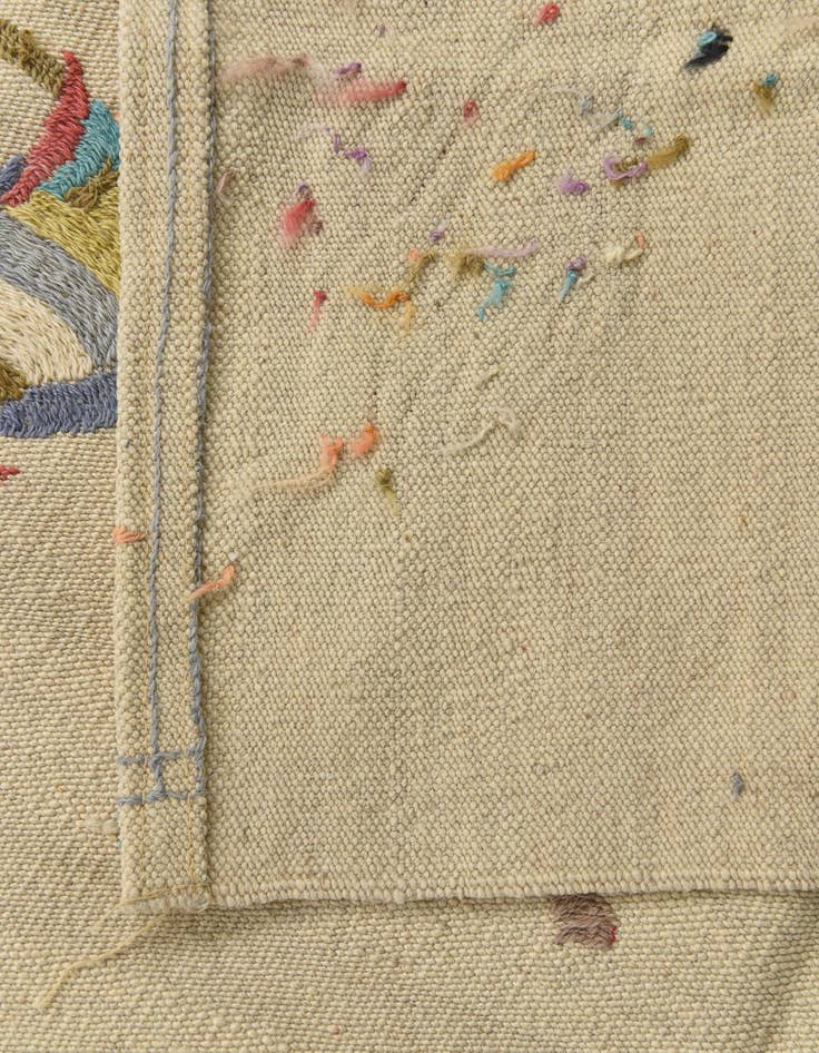 Detail image of  4' 2 x 5' 9  Hand Woven Kilim Suzani Wool Rug