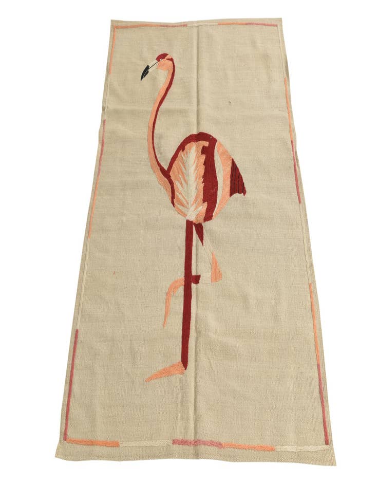 Detail image of  3' 4 x 4' 7  Hand Woven Kilim Suzani Wool Rug