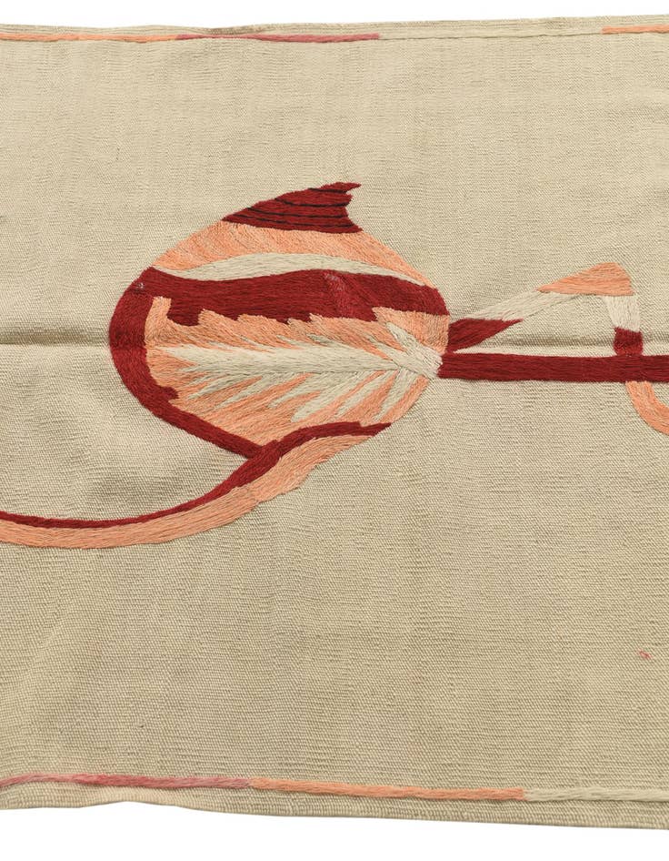 Detail image of  3' 4 x 4' 7  Hand Woven Kilim Suzani Wool Rug