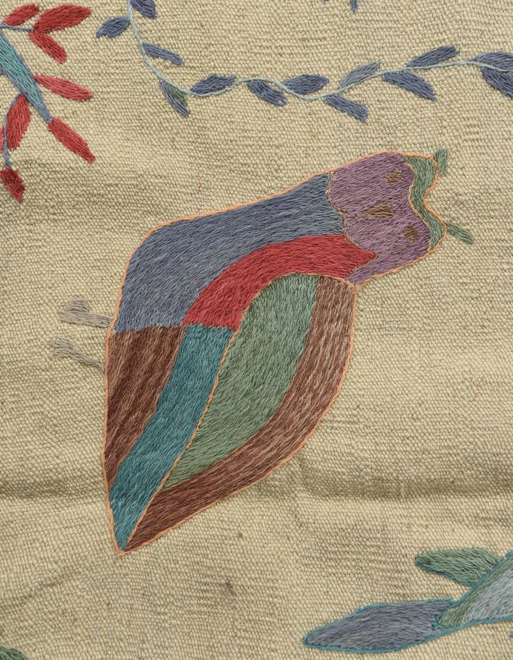 Detail image of  4' 2 x 5' 7  Hand Woven Kilim Suzani Wool Rug