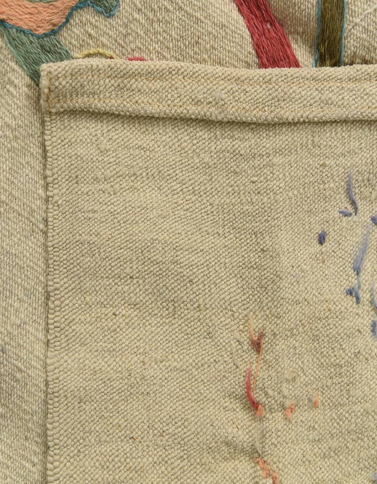 Detail image of  4' 2 x 5' 7  Hand Woven Kilim Suzani Wool Rug