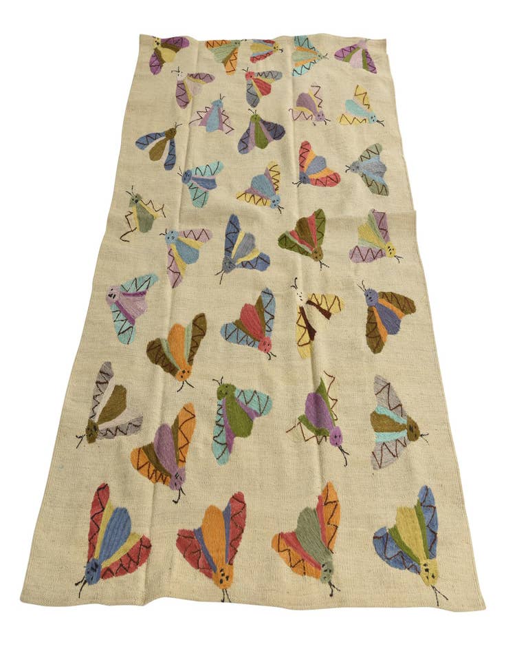 Detail image of  4' 1 x 5' 7  Hand Woven Kilim Suzani Wool Rug