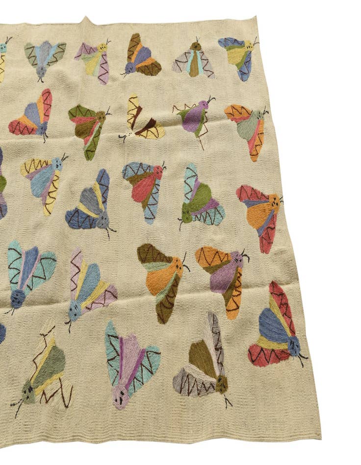 Detail image of  4' 1 x 5' 7  Hand Woven Kilim Suzani Wool Rug