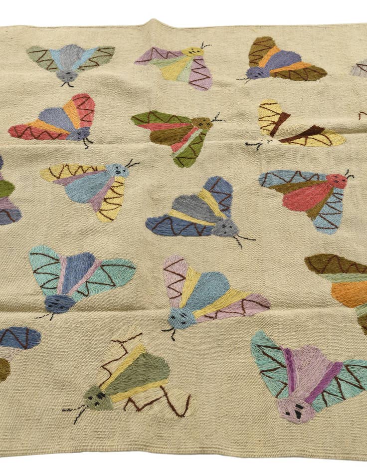 Detail image of  4' 1 x 5' 7  Hand Woven Kilim Suzani Wool Rug