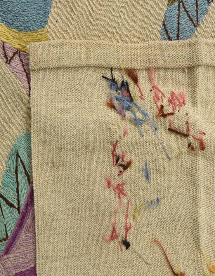 Detail image of  4' 1 x 5' 7  Hand Woven Kilim Suzani Wool Rug