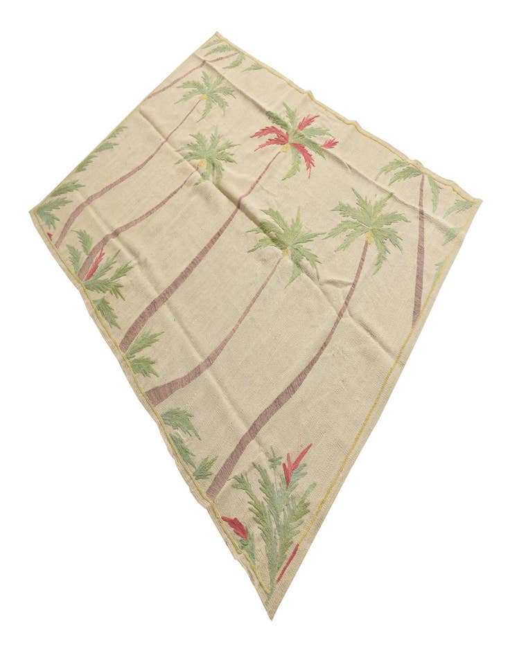 Detail image of  4' 10 x 6' 6  Hand Woven Kilim Suzani Wool Rug