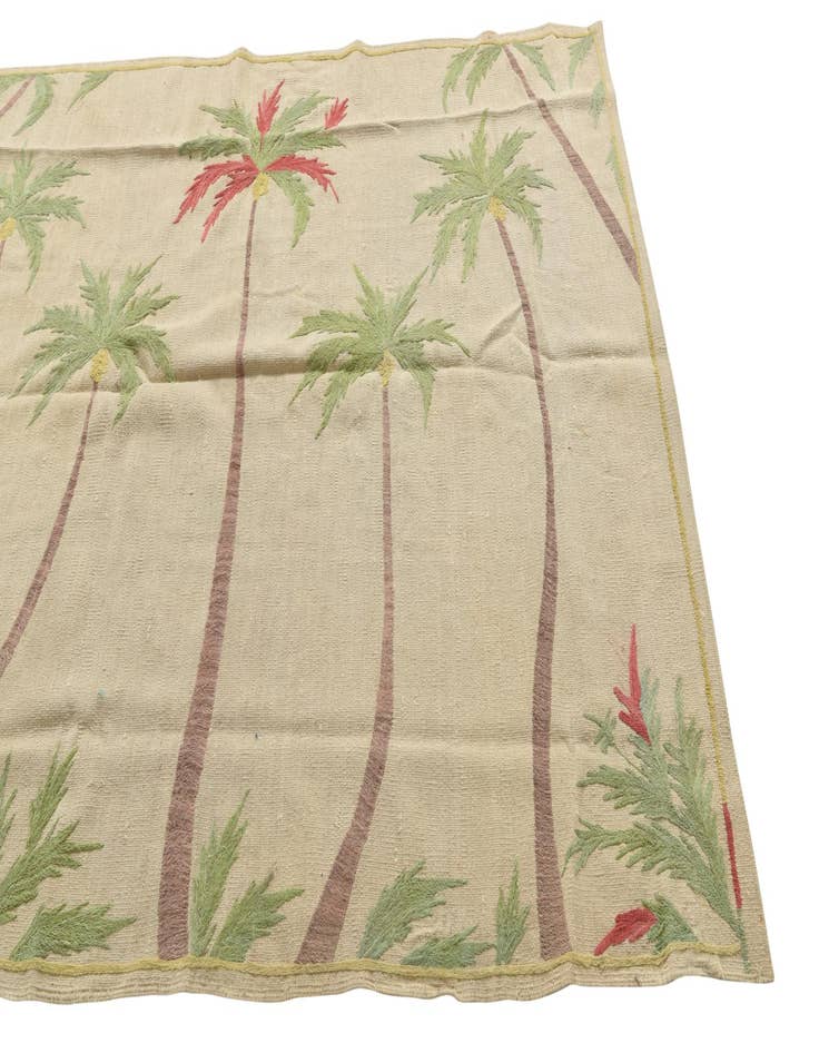 Detail image of  4' 10 x 6' 6  Hand Woven Kilim Suzani Wool Rug