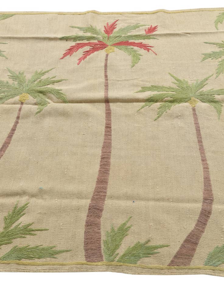 Detail image of  4' 10 x 6' 6  Hand Woven Kilim Suzani Wool Rug