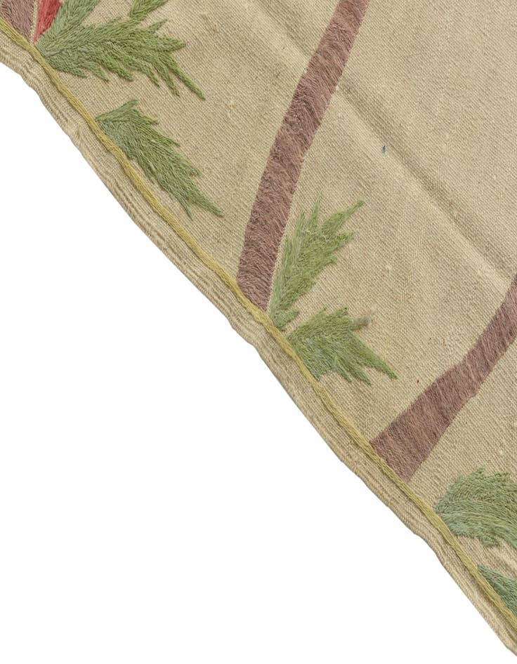 Detail image of  4' 10 x 6' 6  Hand Woven Kilim Suzani Wool Rug