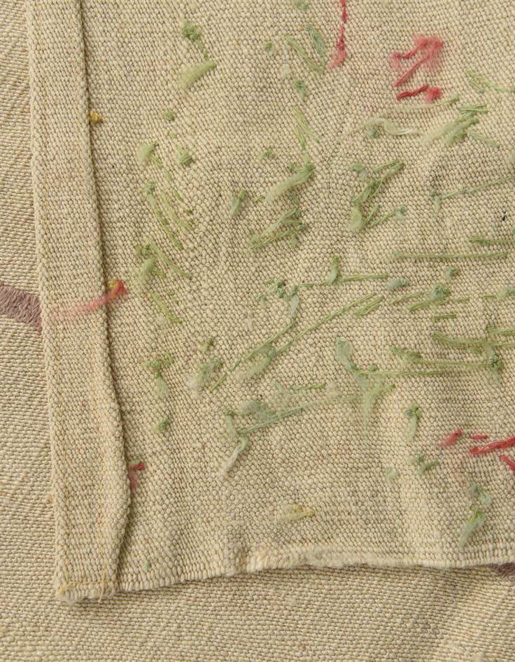 Detail image of  4' 10 x 6' 6  Hand Woven Kilim Suzani Wool Rug