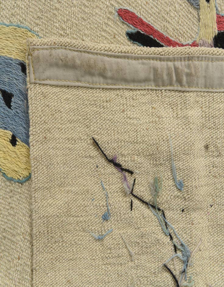 Detail image of  5' 3 x 6' 3  Hand Woven Kilim Suzani Wool Rug