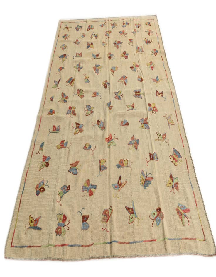 Detail image of  5' 9 x 7' 8  Hand Woven Kilim Suzani Wool Rug