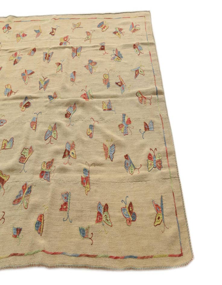 Detail image of  5' 9 x 7' 8  Hand Woven Kilim Suzani Wool Rug