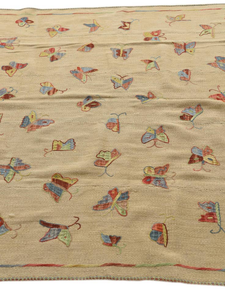 Detail image of  5' 9 x 7' 8  Hand Woven Kilim Suzani Wool Rug