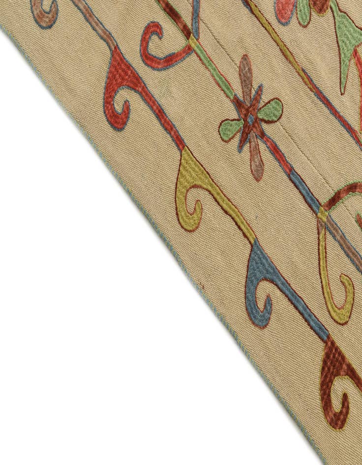 Detail image of  5' 7 x 7' 4  Hand Woven Kilim Suzani Wool Rug