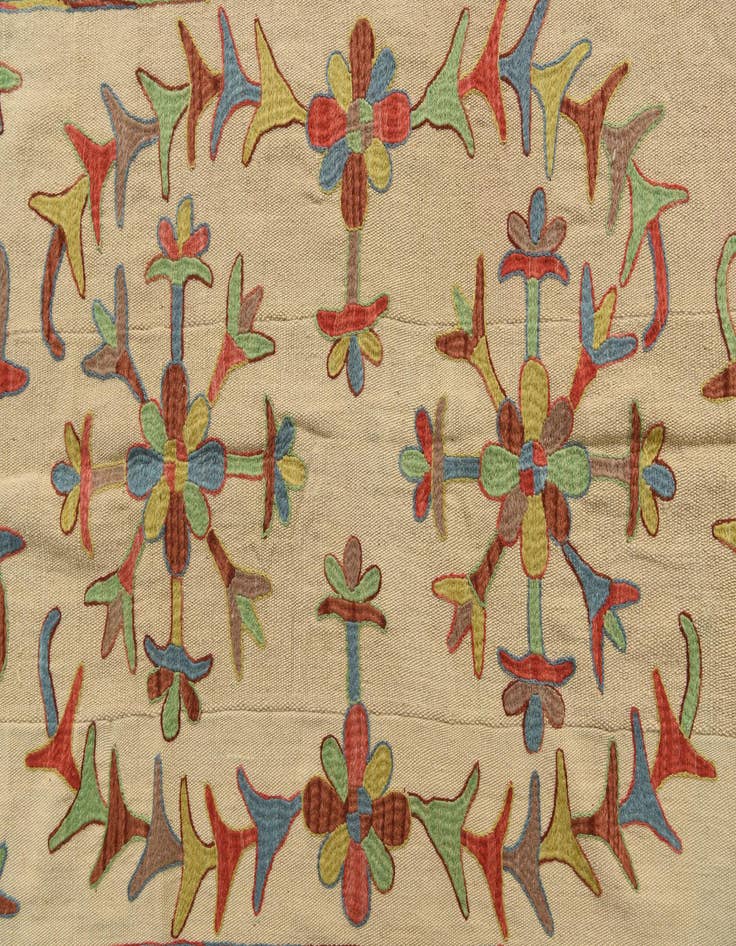 Detail image of  5' 7 x 7' 4  Hand Woven Kilim Suzani Wool Rug