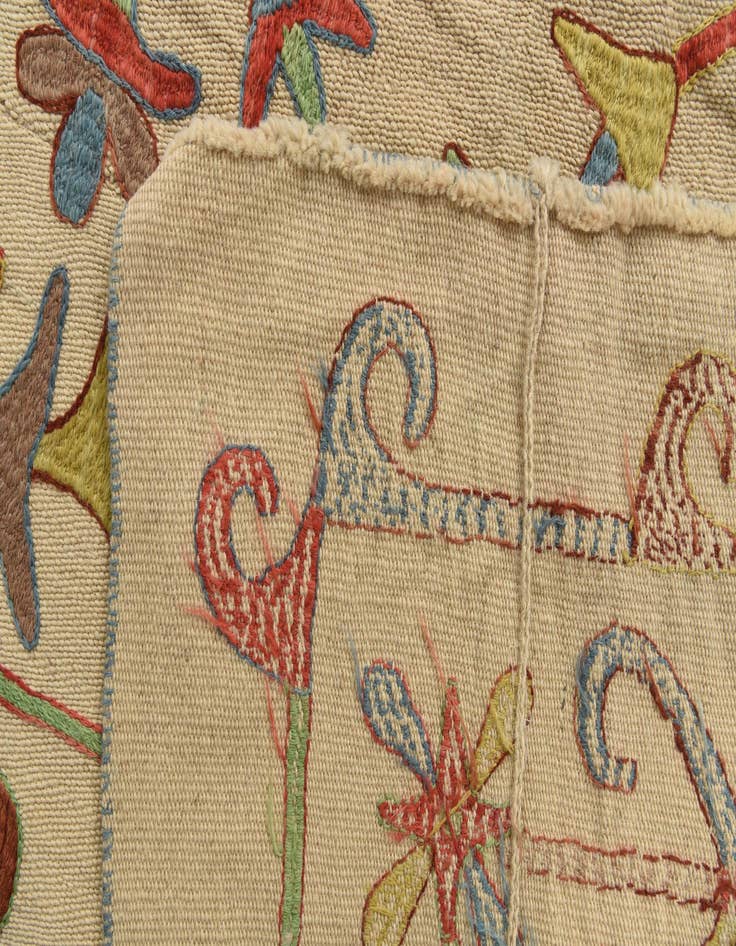 Detail image of  5' 7 x 7' 4  Hand Woven Kilim Suzani Wool Rug