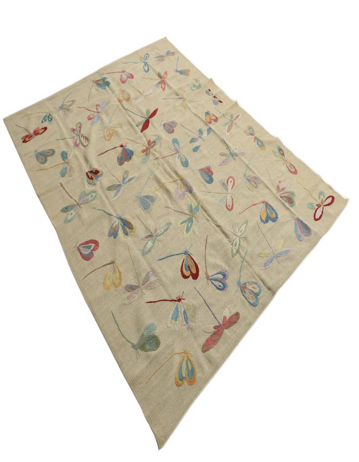 Detail image of  5' 10 x 7' 5  Hand Woven Kilim Suzani Wool Rug