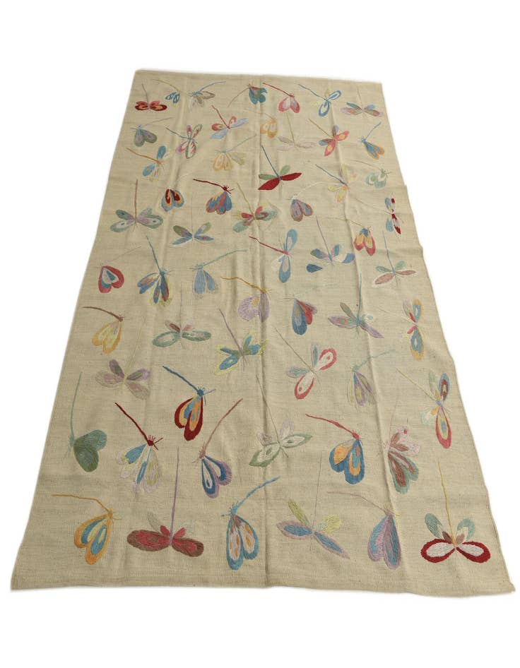 Detail image of  5' 10 x 7' 5  Hand Woven Kilim Suzani Wool Rug