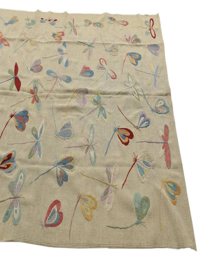 Detail image of  5' 10 x 7' 5  Hand Woven Kilim Suzani Wool Rug