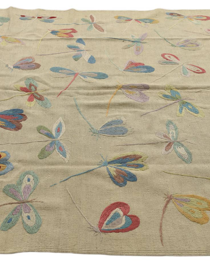 Detail image of  5' 10 x 7' 5  Hand Woven Kilim Suzani Wool Rug