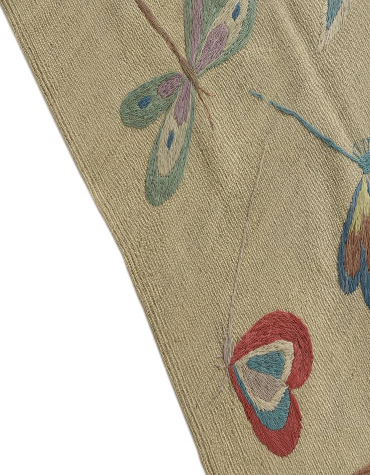 Detail image of  5' 10 x 7' 5  Hand Woven Kilim Suzani Wool Rug