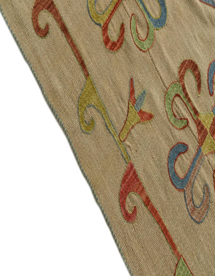 Detail image of  5' 7 x 7' 9  Hand Woven Kilim Suzani Wool Rug
