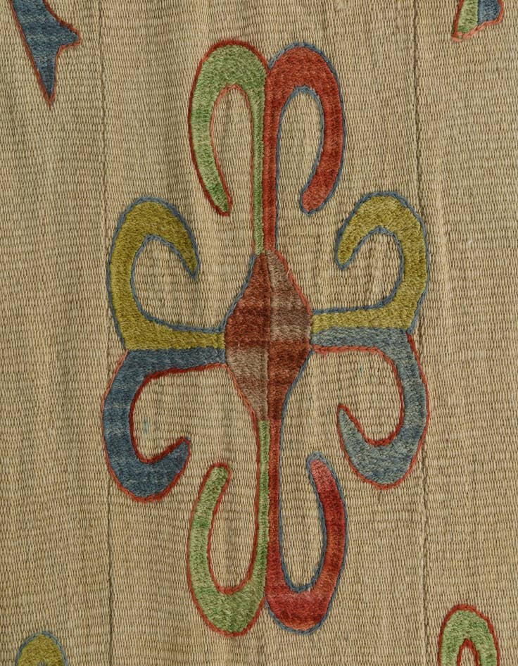 Detail image of  5' 7 x 7' 9  Hand Woven Kilim Suzani Wool Rug