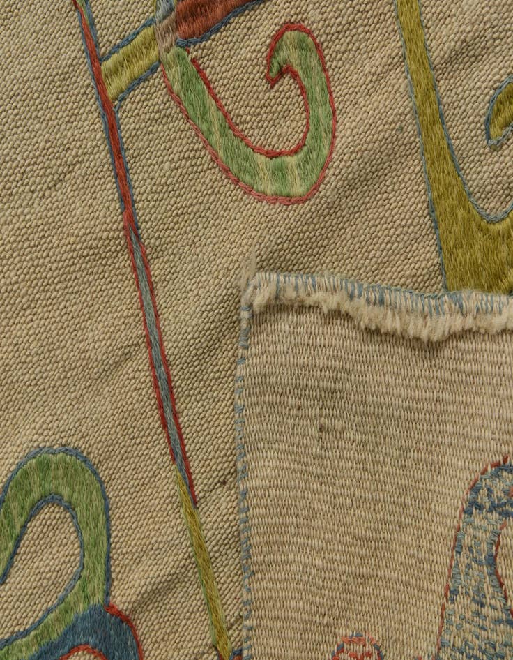 Detail image of  5' 7 x 7' 9  Hand Woven Kilim Suzani Wool Rug