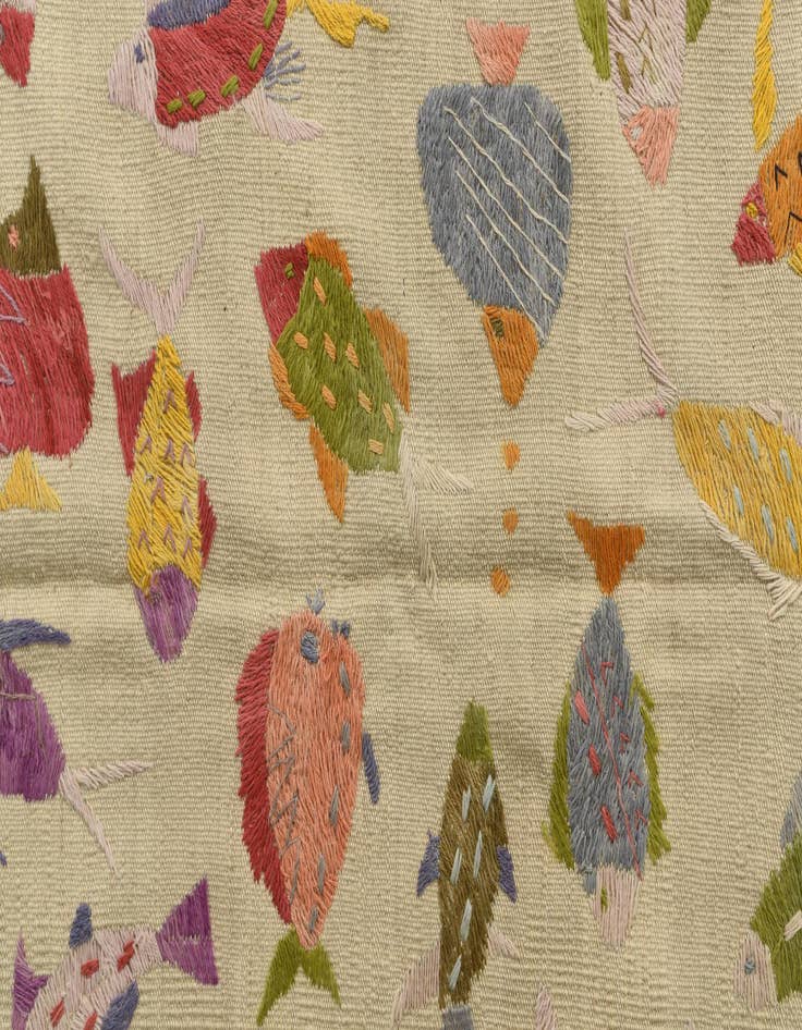 Detail image of  5' 10 x 7' 7  Hand Woven Kilim Suzani Wool Rug