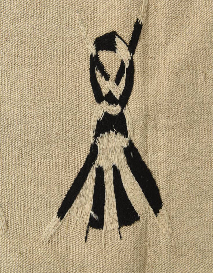 Detail image of  5' 10 x 7' 9  Hand Knotted Kilim Suzani Wool Rug