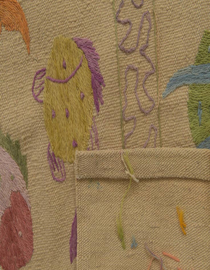 Detail image of  4' 9 x 6' 7  Hand Woven Kilim Suzani Wool Rug